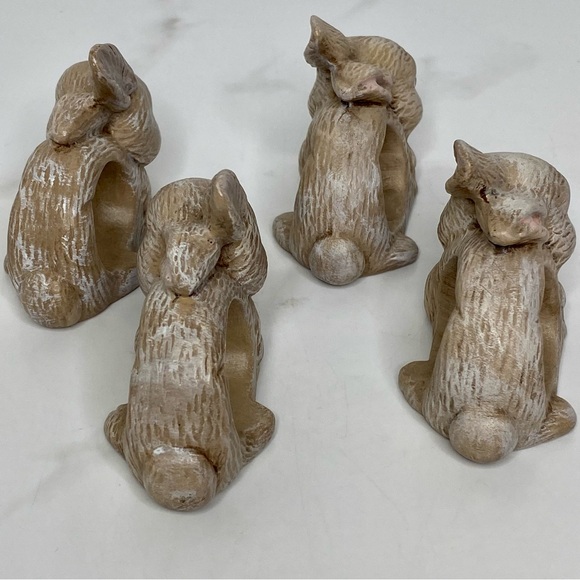 Napkin Ring Holder Bunny Rabbit Rustic - Picture 3 of 9